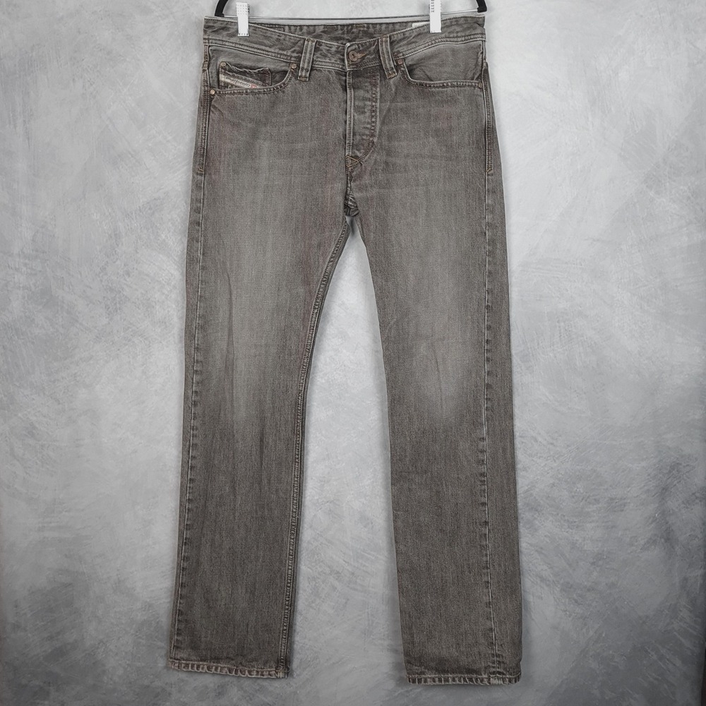 Diesel Viker Jeans Mens 32x32 Brown Denim Regular Straight Button Fly